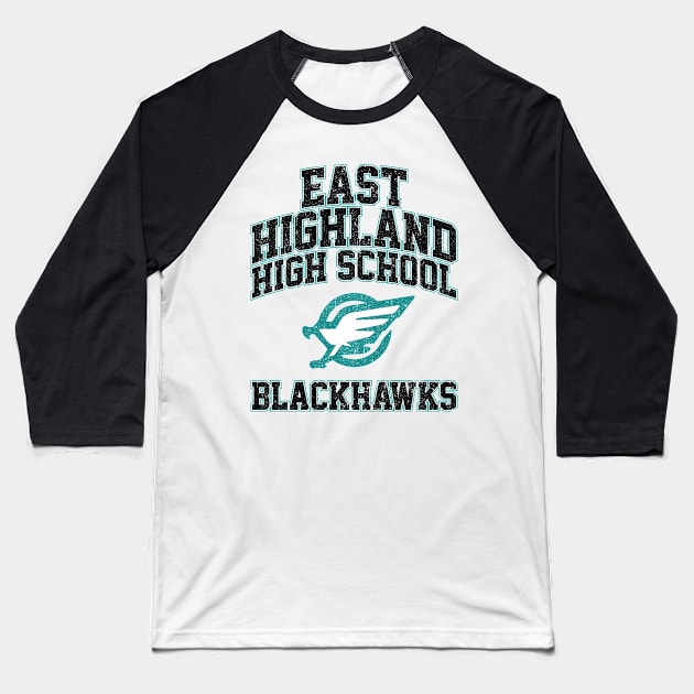 East Highland High School Blackhawks (Variant) Baseball T-Shirt by huckblade